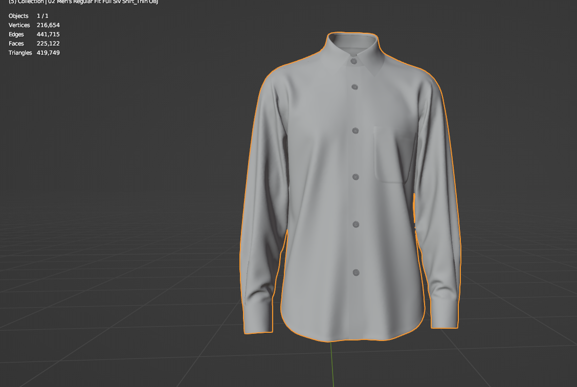 Men's Regular Fit Full Slv Shirt 3d Model Marvelous Designer-Clo3d-fbx-obj-Zprj