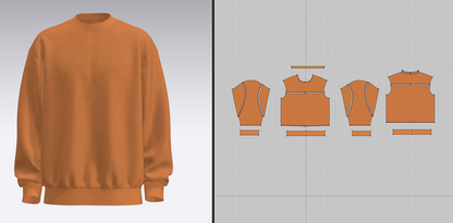 Men's Sweartshirt 3d Model Marvelous Designer-Clo3d-fbx-obj-Zprj