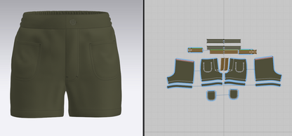 Women's Shorts 3d Model Marvelous Designer-Clo3d-fbx-obj-Zprj