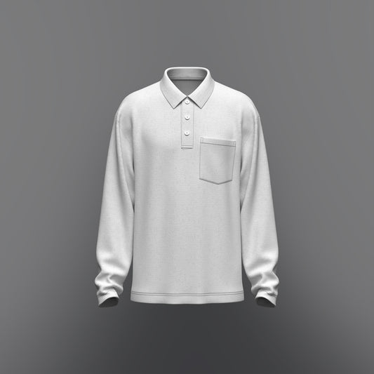 Men's Oversized Full Sleeve Polo 3d Model Marvelous Designer-Clo3d-fbx-obj-Zprj