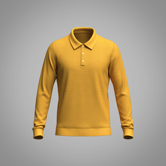 Men's Full Sleeve Ribbed Polo 3d Model Marvelous Designer-Clo3d-fbx-obj-Zprj