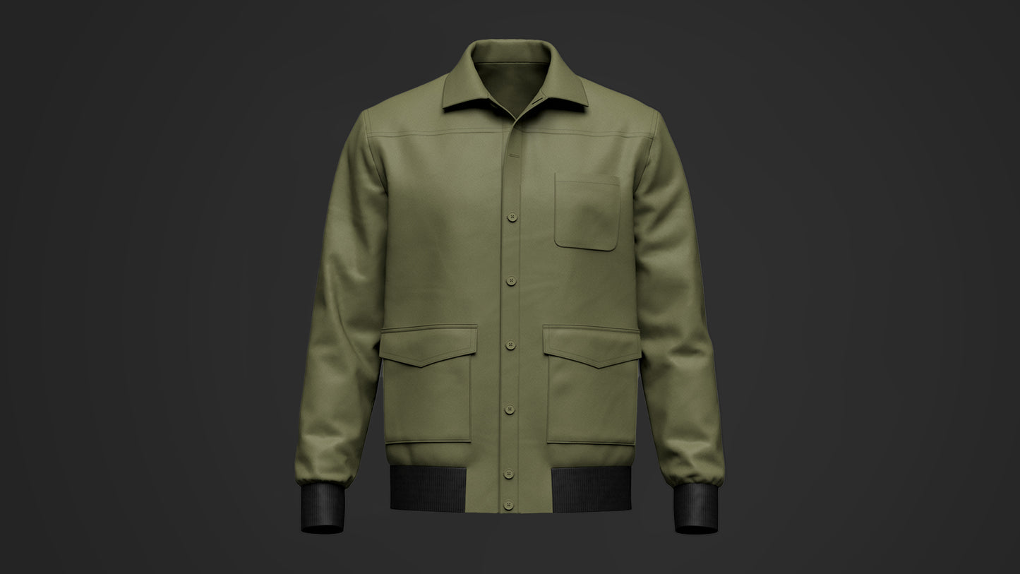 Men's Jacket 3d Model Marvelous Designer-Clo3d-fbx-obj-Zprj