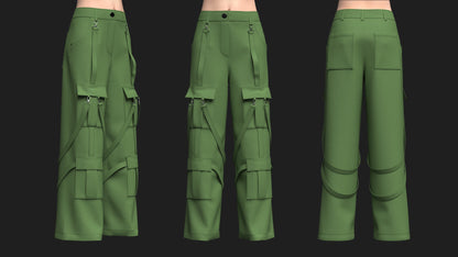 Women's Cargo Pant 3d Model Marvelous Designer-Clo3d-fbx-obj-Zprj