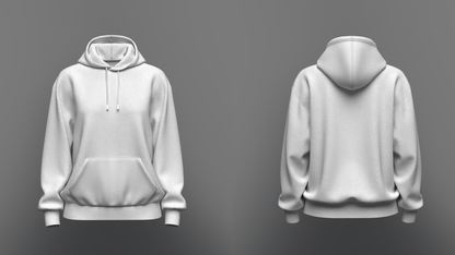 Women's Oversized Hoodie Set in No Zip 3d Model Marvelous Designer-Clo3d-fbx-obj-Zprj
