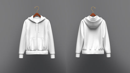 Men's Front Zip Hoodie_Hanged 3d Model Marvelous Designer-Clo3d-fbx-obj-Zprj