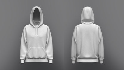 Women Raglan Sleeve Hoodies 3d Model Marvelous Designer-Clo3d-fbx-obj-Zprj