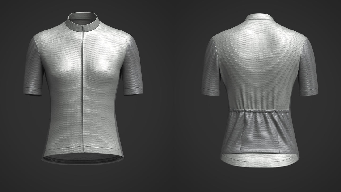 Women Half Sleeve Cycling Jersey 3d Model Marvelous Designer-Clo3d-fbx-obj-Zprj