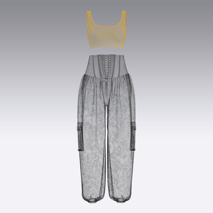 Woman Crop top and genie pant 3d Model Marvelous Designer-Clo3d-fbx-obj-Zprj