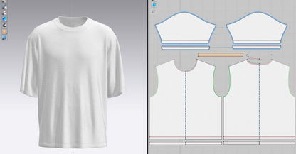 Men's Oversized T-shirt 3d Model Marvelous Designer-Clo3d-fbx-obj-Zprj