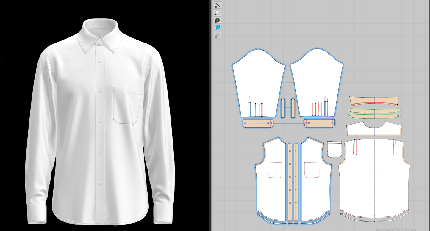 Men's Regular Fit Full Slv Shirt 3d Model Marvelous Designer-Clo3d-fbx-obj-Zprj