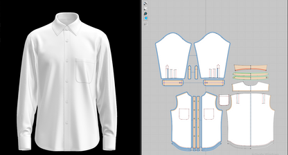Men's Regular Fit Full Slv Shirt 3d Model Marvelous Designer-Clo3d-fbx-obj-Zprj