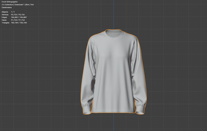 Women's Oversized T-Shirt 3d Model Marvelous Designer-Clo3d-fbx-obj-Zprj