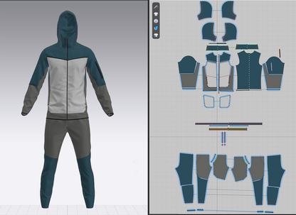 Men's Tracksuit 3d Model Marvelous Designer-Clo3d-fbx-obj-Zprj
