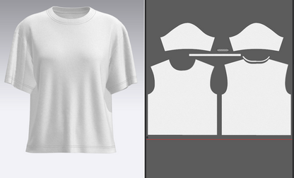 Women Half Sleeve Loose Fit T-Shirt 3d Model Marvelous Designer-Clo3d-fbx-obj-Zprj