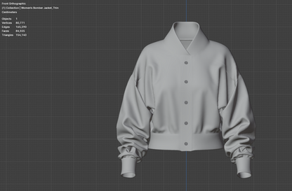 Women's Bomber Jacket 3d Model Marvelous Designer-Clo3d-fbx-obj-Zprj