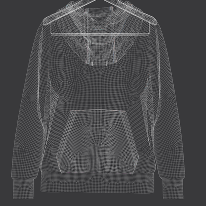 Hoodie on Hanger 3d Model Marvelous Designer-Clo3d-fbx-obj-Zprj