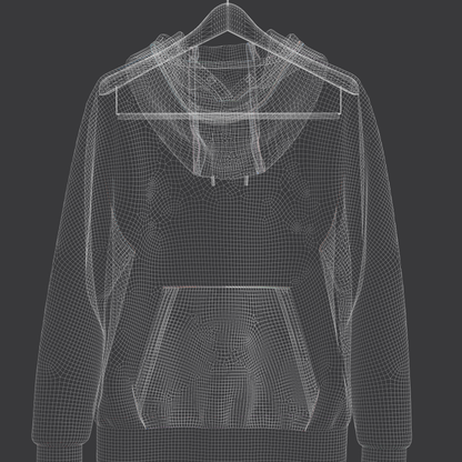 Men's Front Zip Hoodie_Hanged 3d Model Marvelous Designer-Clo3d-fbx-obj-Zprj
