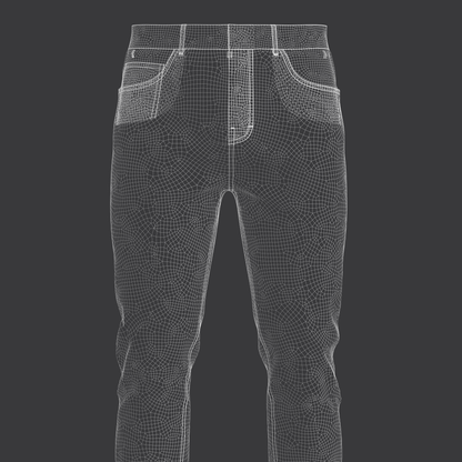 Men's Black Denim Pant 3d Model Marvelous Designer-Clo3d-fbx-obj-Zprj