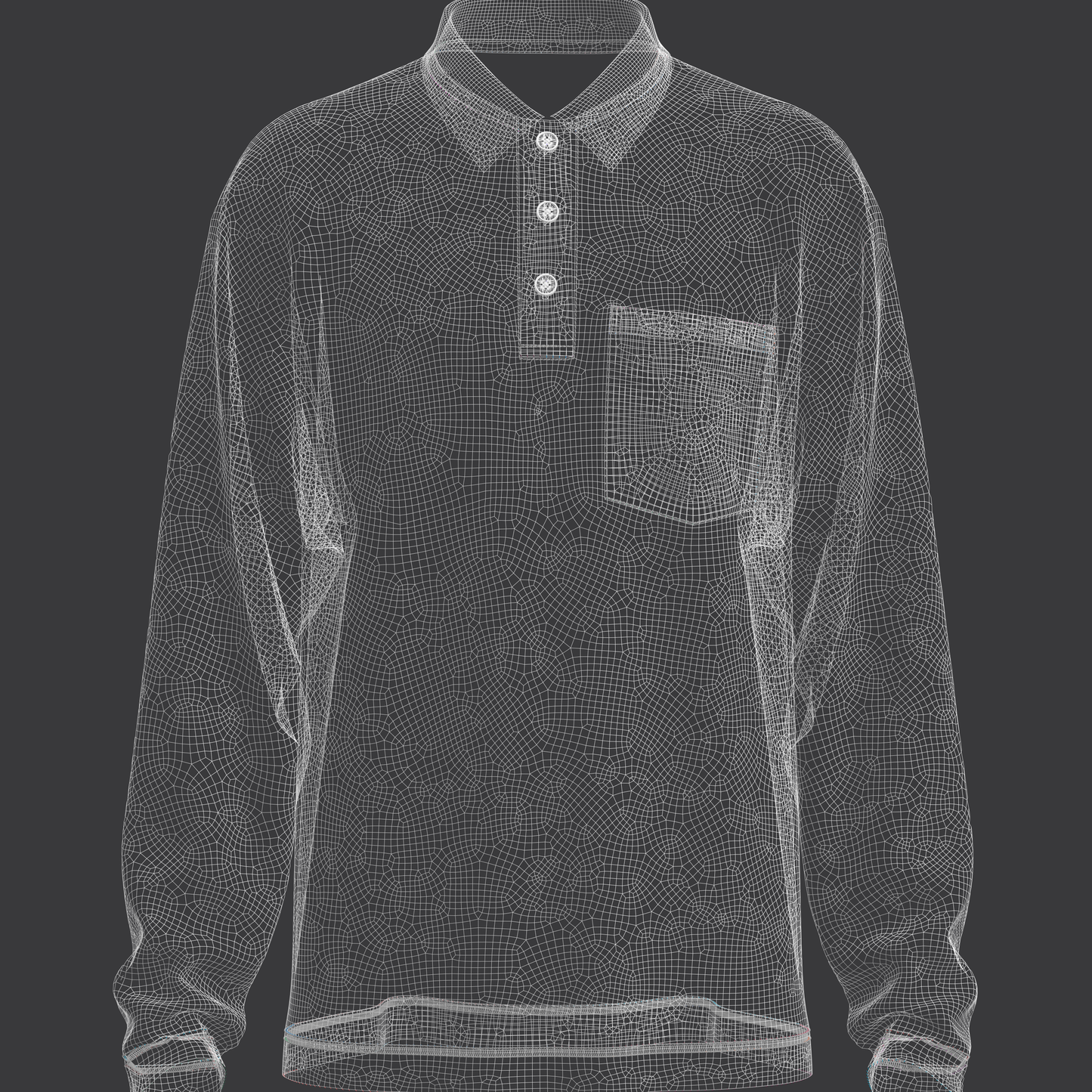 Men's Oversized Polo 3d Model Marvelous Designer-Clo3d-fbx-obj-Zprj