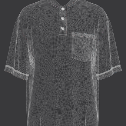 Men's Oversized Polo 3d Model Marvelous Designer-Clo3d-fbx-obj-Zprj