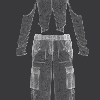 Women's Street wear Outfit 3d Model Marvelous Designer-Clo3d-fbx-obj-Zprj